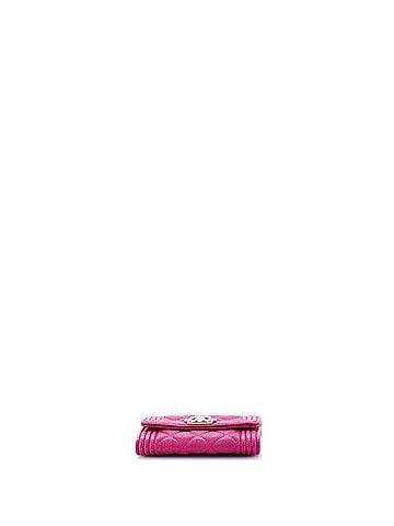 Chanel Boy Flap Card Case Quilted Caviar (view 2)