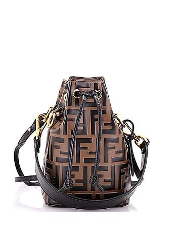 Fendi Mon Tresor Bucket Bag Zucca Embossed Leather Mini (view 1)