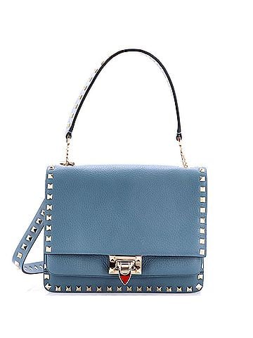Valentino Garavani Rockstud Flip Lock Flap Top Handle Bag Leather Small (view 1)