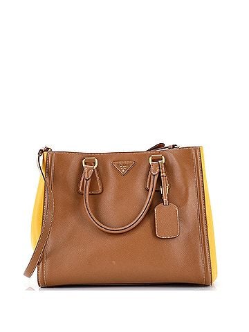 Prada Bicolor Lux Convertible Open Tote Saffiano Leather Medium (view 1)