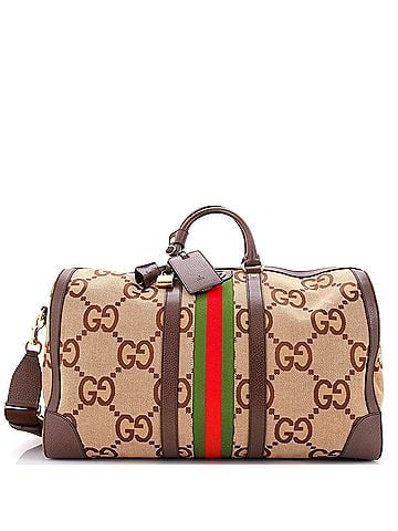 Gucci Savoy Web Convertible Duffle Bag Jumbo GG Canvas Large (view 1)