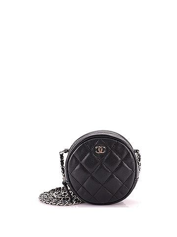 Chanel Round Clutch with Chain Quilted Caviar Mini (view 1)