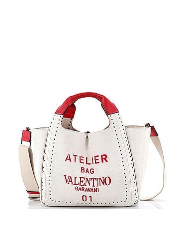 Valentino Garavani Atelier 01 Tote Studded Canvas Medium (view 1)