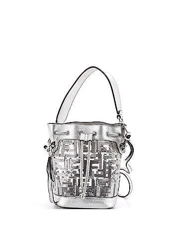Fendi Mon Tresor Bucket Bag Sequin Zucca Embroidered PVC Mini (view 1)