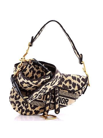 Christian Dior Saddle Handbag Mizza Embroidered Canvas Medium (view 1)
