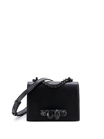 Alexander McQueen Jewelled Flap Satchel Leather Small (view 1)