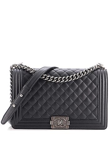 Chanel Boy Flap Bag Quilted Caviar Large (view 1)