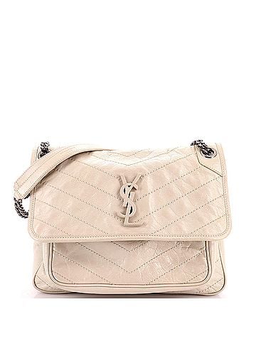 Saint Laurent Niki Chain Flap Bag Matelasse Chevron Leather Medium (view 1)