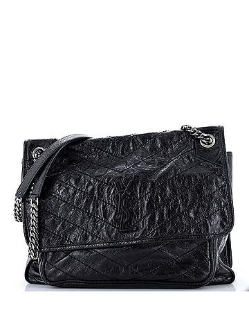 Saint Laurent Niki Chain Flap Bag Matelasse Chevron Leather Large (view 1)