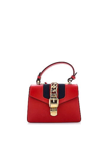 Gucci Sylvie Top Handle Bag Leather Mini (view 1)