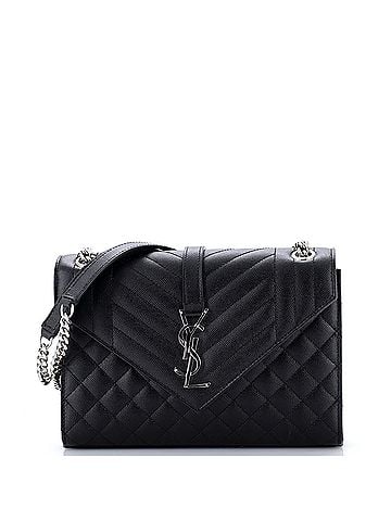 Saint Laurent Classic Monogram Envelope Satchel Mixed Matelasse Leather Medium (view 1)