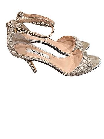 Nina Gold Glitter Open-Toe Ankle Strap Heels Heels (view 1)