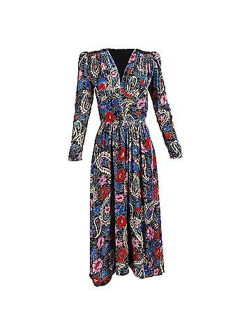 Isabel Marant Isabel Marant Moyranid Floral-Print Midi Dress in Multicolor Velvet (view 1)