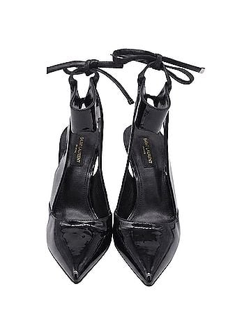 Salvatore Ferragamo Salvatore Ferragamo Ankle-Strap Pump with Transparent PVC Detail in Black Patent Leather (view 2)