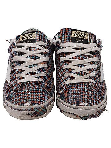 Golden Goose Golden Goose Checkered Sneakers in Multicolor Canvas (view 2)