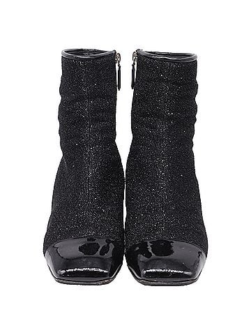 Chanel Chanel Square Toe Ankle Boots in Black Glitter (view 2)