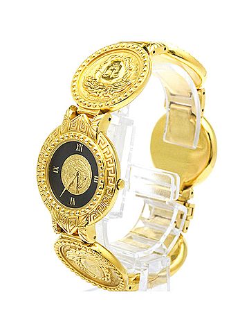 Versace VERSACE Medusa Coin Watch Gold Plated Quartz Ladies Watch 7008002 (view 2)