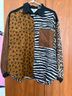 Sunny Leigh Animal Print Multi Color Button-Down Shirt Size L - photo 3