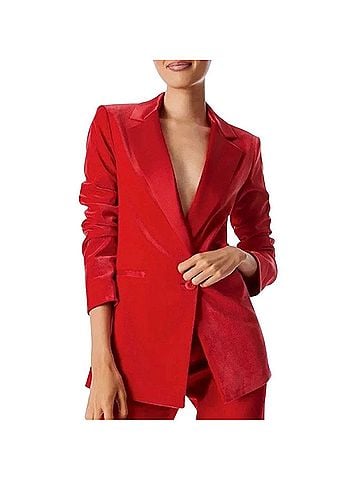 Alice + Olivia Justin Velvet One Buttton Blazer (view 1)