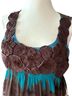 ECI Tie-dye Brown Teal Pink Tank Top Size 10 - photo 2
