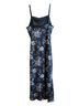 Romwe 100% Polyester Floral Black Blue Cocktail Dress Size M - photo 2
