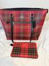 Coach Plaid Red Brown Leather Tote One size - photo 4