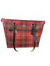 Coach Plaid Red Brown Leather Tote One size - photo 1