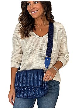 Think Royln Quilted Navy Crossbody Bag Shoulder Bag (view 1)