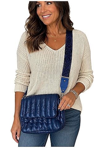 Think Royln Quilted Navy Crossbody Bag Shoulder Bag (view 1)