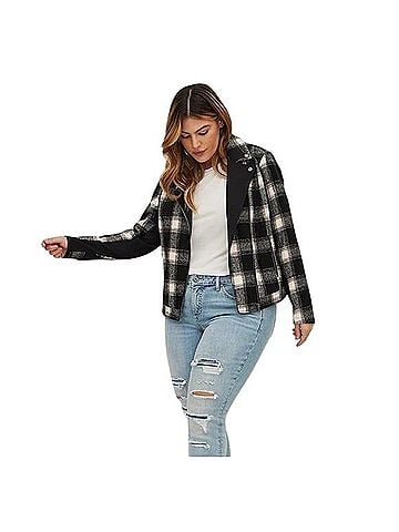 Torrid Flannel Moto Jacket Jacket (view 1)