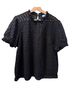 CeCe 95% Polyester 5% Spandex 100% Nylon 100% Polyester Black Short Sleeve Blouse Size XL - photo 1