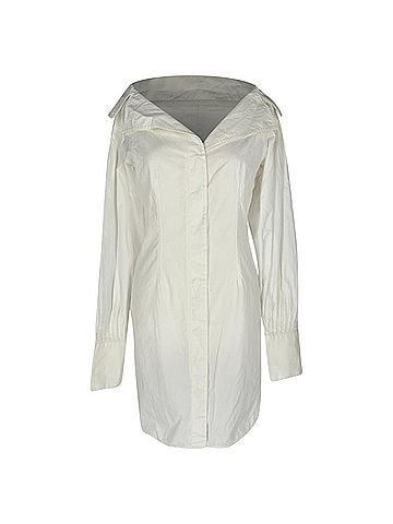 ETRO Etro Off Shoulder Button Down Shirt Dress in White Cotton (view 1)