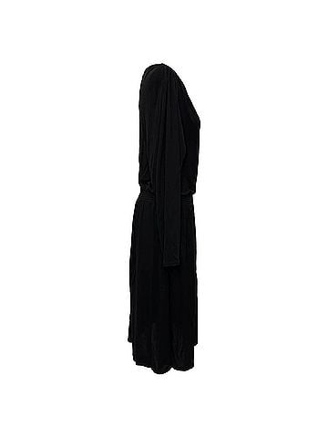 Vanessa Bruno Vanessa Bruno V-Neck Long Sleeve Midi Dress in Black Viscose (view 2)