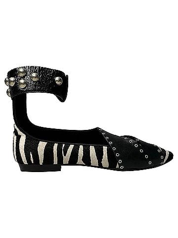 Isabel Marant Isabel Marant Zebra Print Linzy Eyelet Pointed Toe Flats in Animal Print Calfskin (view 1)