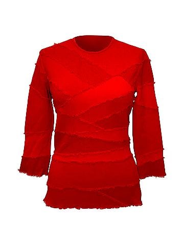 Alexander McQueen Alexander Mcqueen Patchwork Accent Blouse in Red Viscose (view 1)