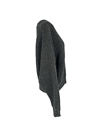 Acne Acne Studios Boxy Rib-Knit Sweater in Grey Wool (view 2)