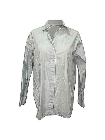 Maje Maje Button Up Shirt in Light Blue Cotton (view 1)