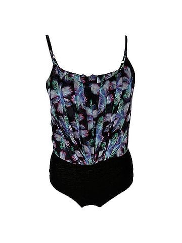 Sandro Sandro Palm Tree Print Bodysuit in Black Polyester (view 1)