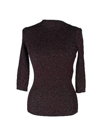Maje Maje Ribbed-Knit Top in Burgundy Viscose (view 1)