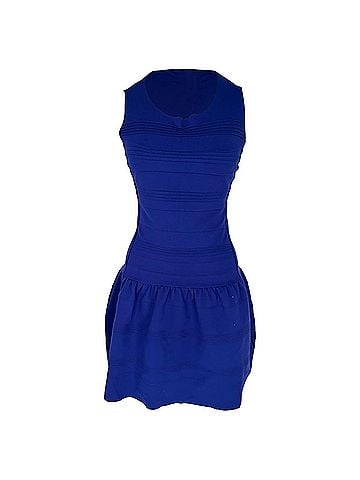 Maje Maje Madison Mini Dress in Blue Viscose (view 1)