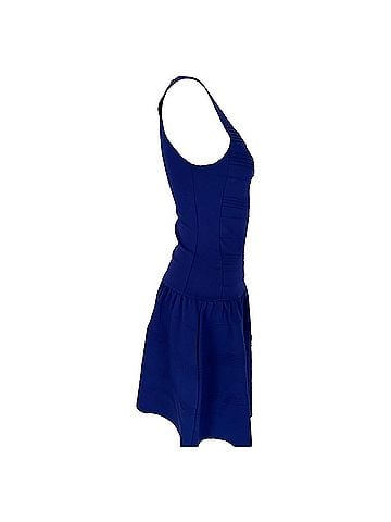 Maje Maje Madison Mini Dress in Blue Viscose (view 2)