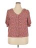 Sanctuary Floral Pink Sanctuary Short Sleeve Blouse Size XXL - photo 1