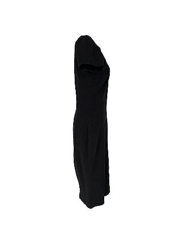 Victoria Beckham Victoria Beckham Short Sleeve Midi Dress in Black Silk (view 2)