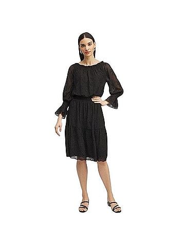 Chico's Chiffon Eyelet Dress Cocktail Dress (view 1)
