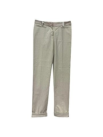 Stella McCartney Stella McCartney Weaved Waist Accent Trousers in White Cotton (view 1)