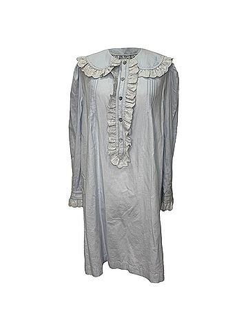 Vilshenko Vilshenko Baby Collared Midi Dress in Light Blue Cotton (view 1)