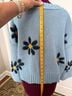 Pol 100% Polyester Floral Blue Gold Cardigan Size S - photo 10