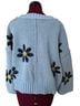Pol 100% Polyester Floral Blue Gold Cardigan Size S - photo 2