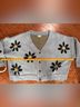 Pol 100% Polyester Floral Blue Gold Cardigan Size S - photo 7