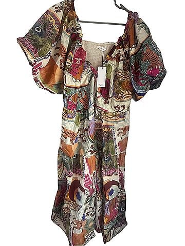 City Chic Simona Print Puff Sleeve Casual Dress (view 1)